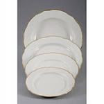 007691 Набор тарелок 24шт. Вырезной край Отводка золотом