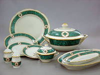 030081 Сервиз столовый 35пр. Граненый, р.1311, Малахит 1с